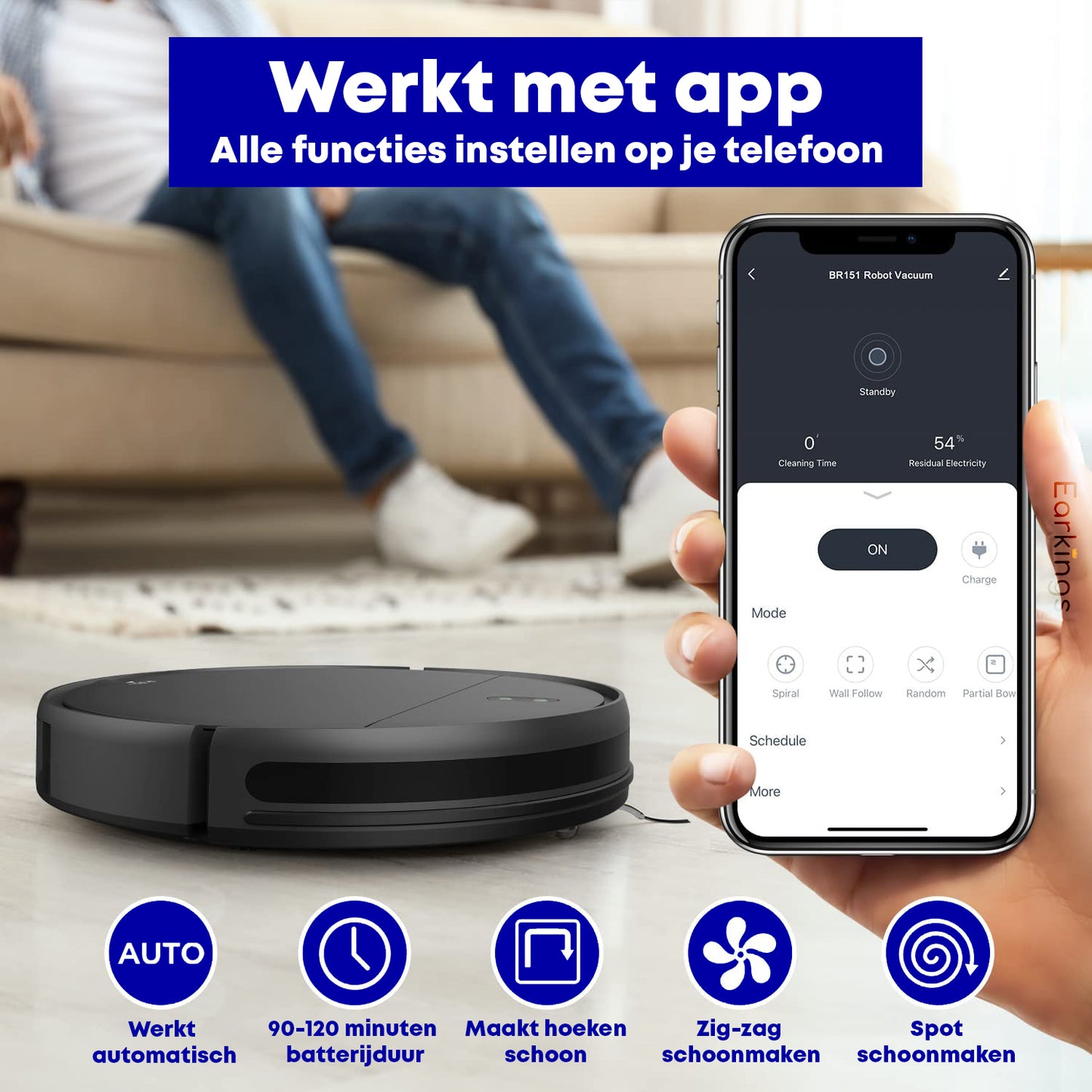 Robotstofzuiger SMART met Dweilfunctie en Laadstation (Tweede Kansje)