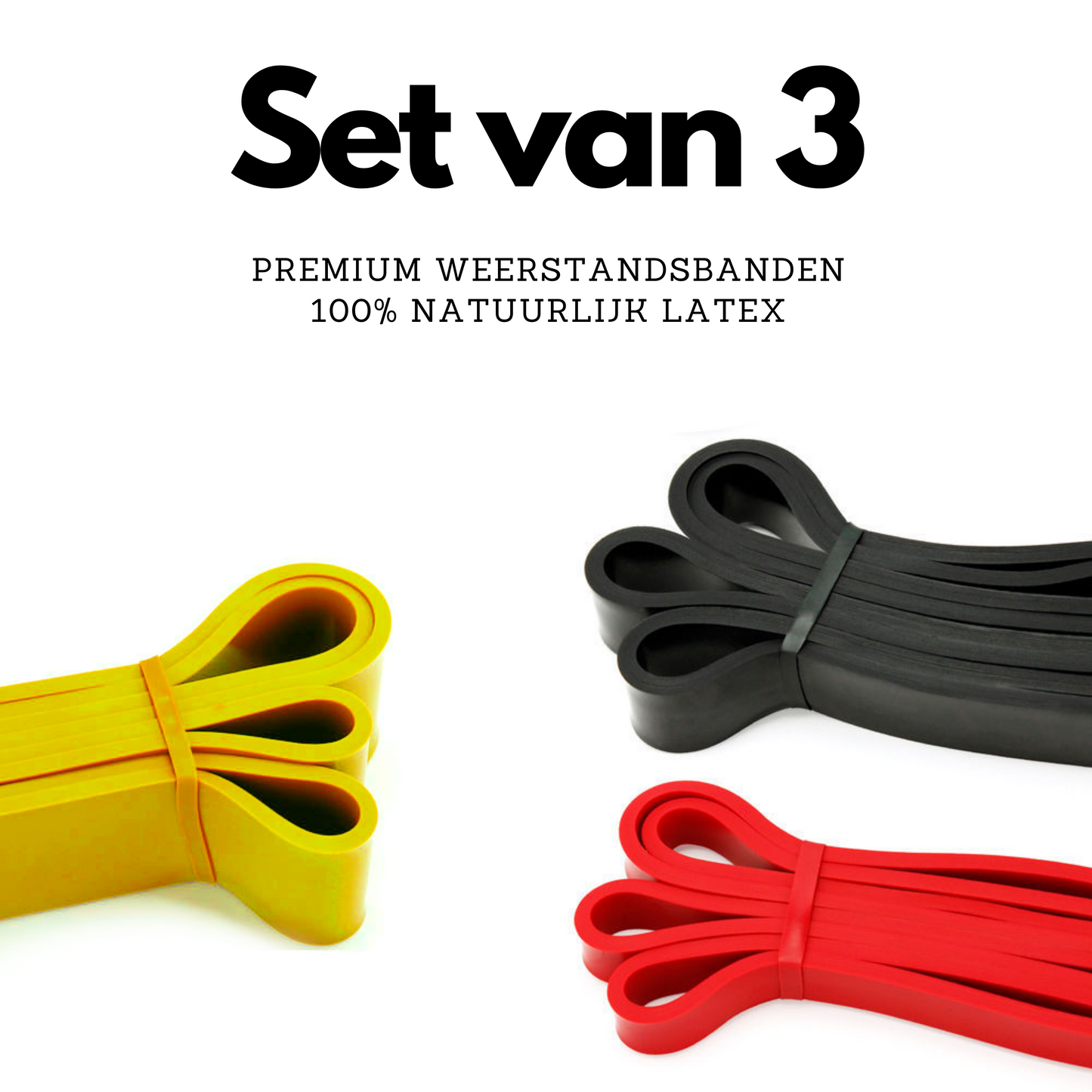 Fitness Weerstandsbanden - Set van 3 - Inclusief opbergtas