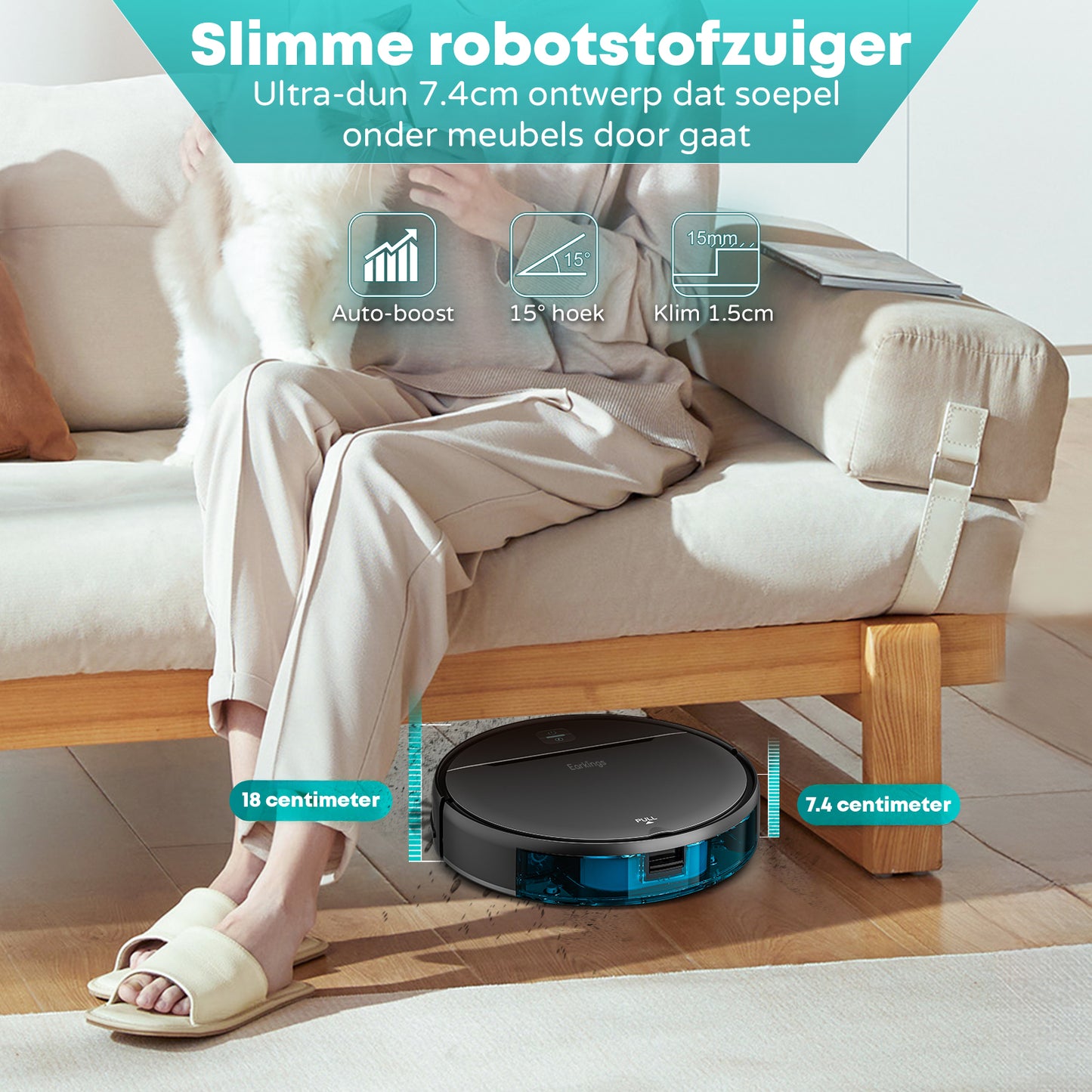Robot vacuum cleaner SMART with mopping function and charging station