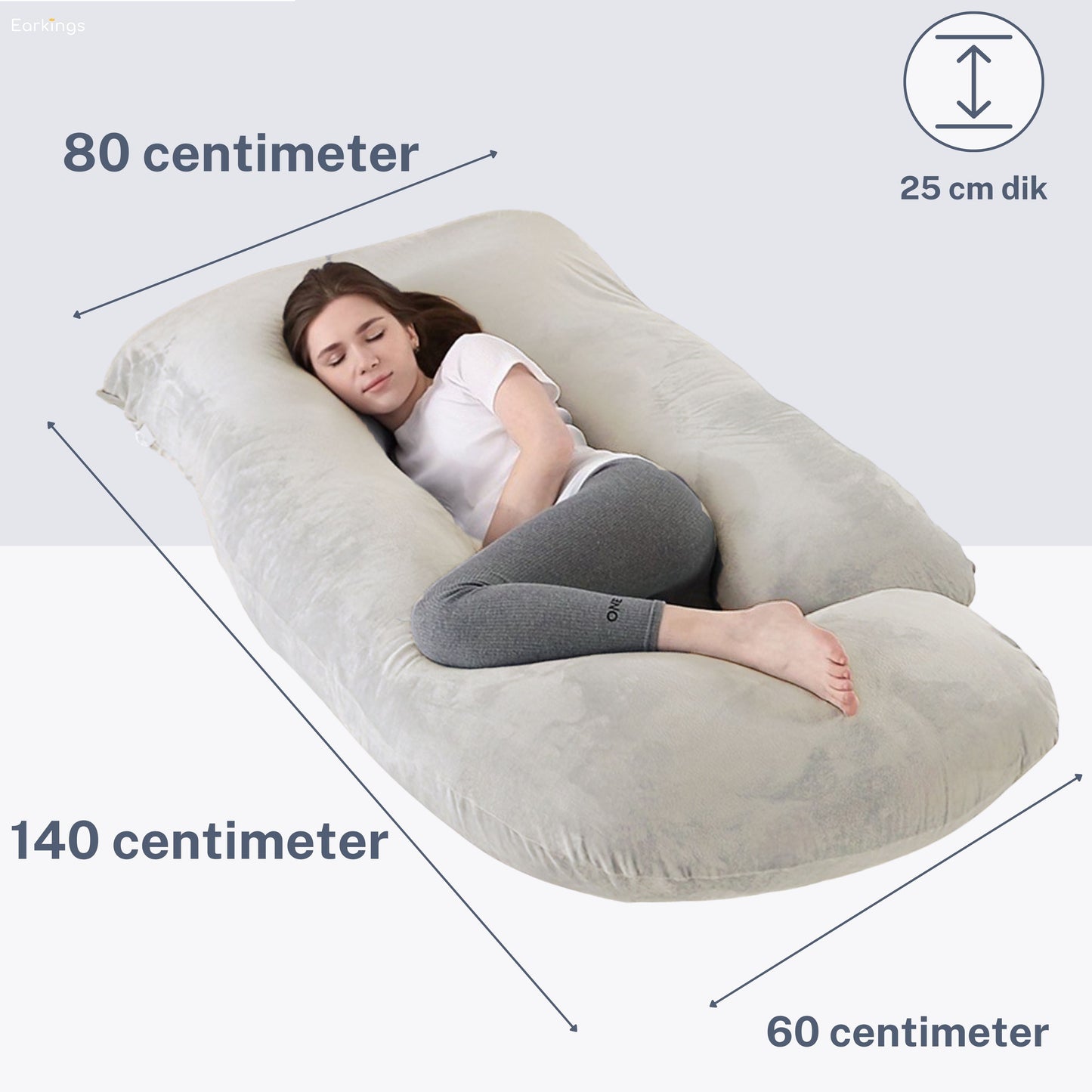 Zijslaapkussen 140x80cm