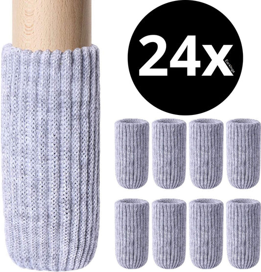 Chair Leg Protectors Floor Protector Ø25-50 mm socks - 24 pieces - gray