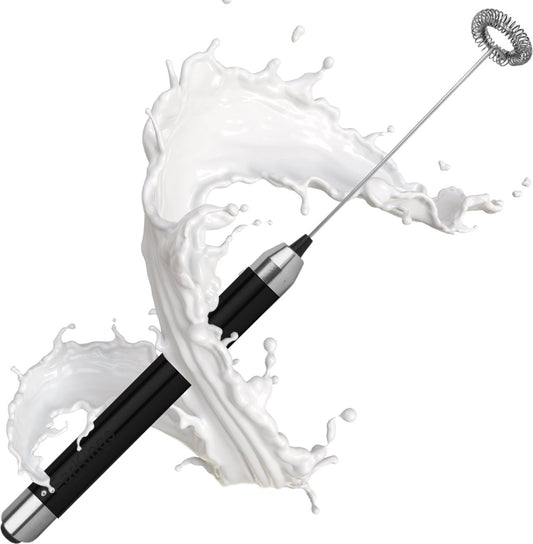 Electric Milk Frother Stainless Steel - Black