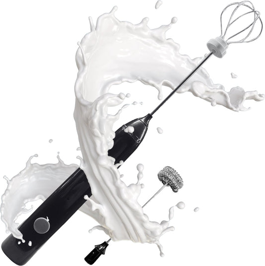 Premium Milk Frother Rechargeable - Including 2 Attachments black