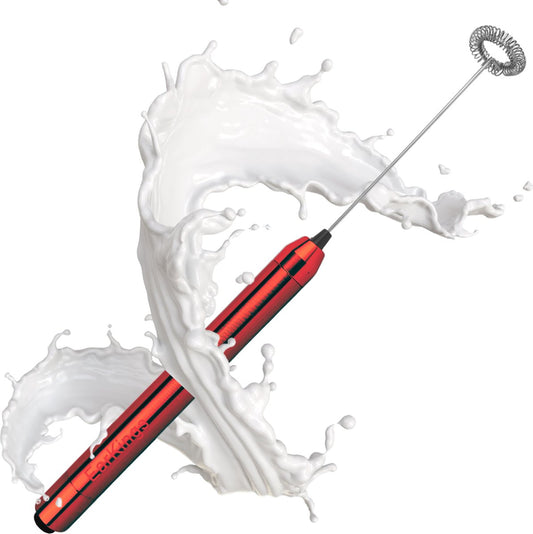 Milk Frother Electric Stainless Steel - Red