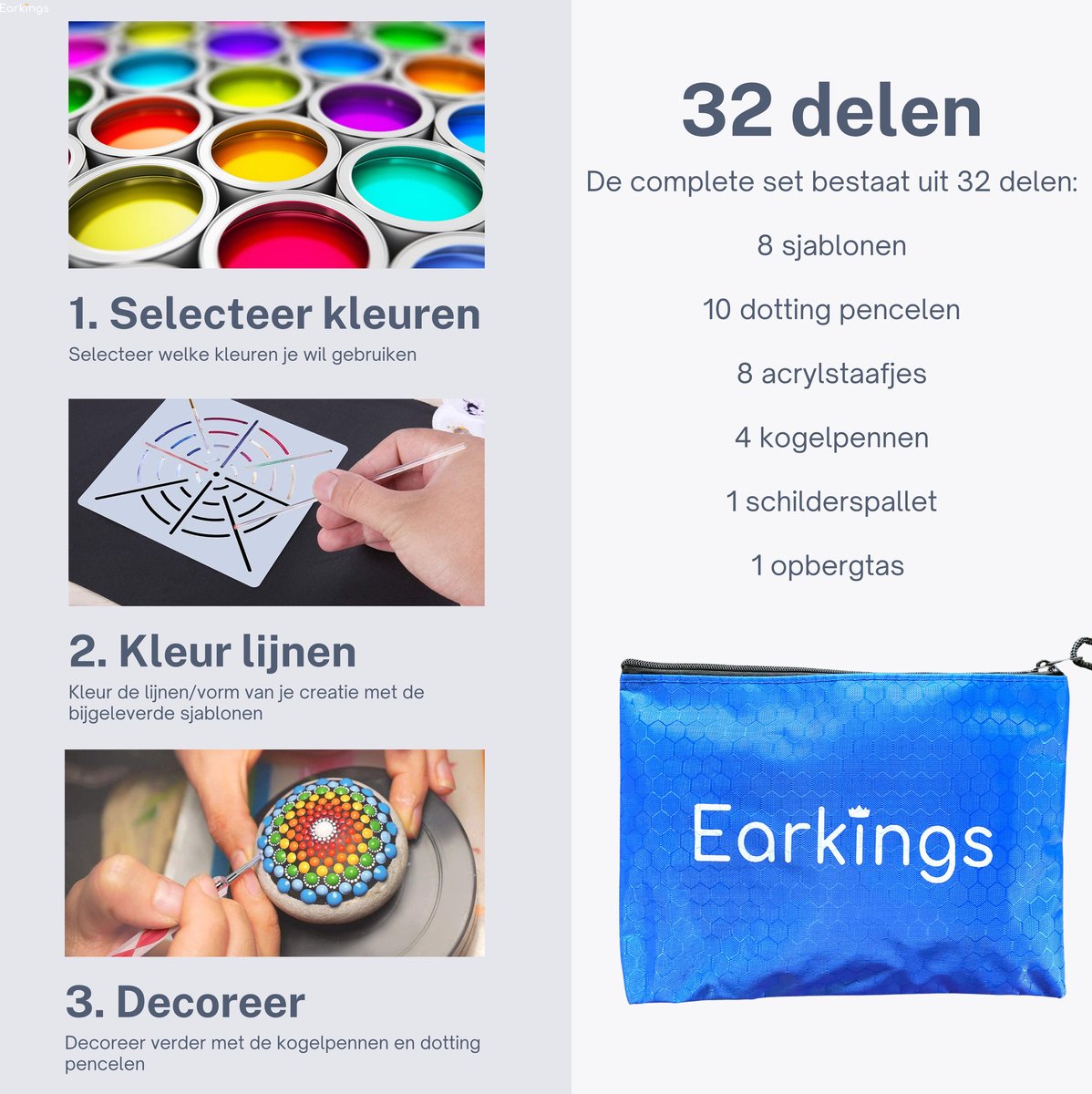 Dotting Tools 32 delig Mandala - inclusief Sjabloon