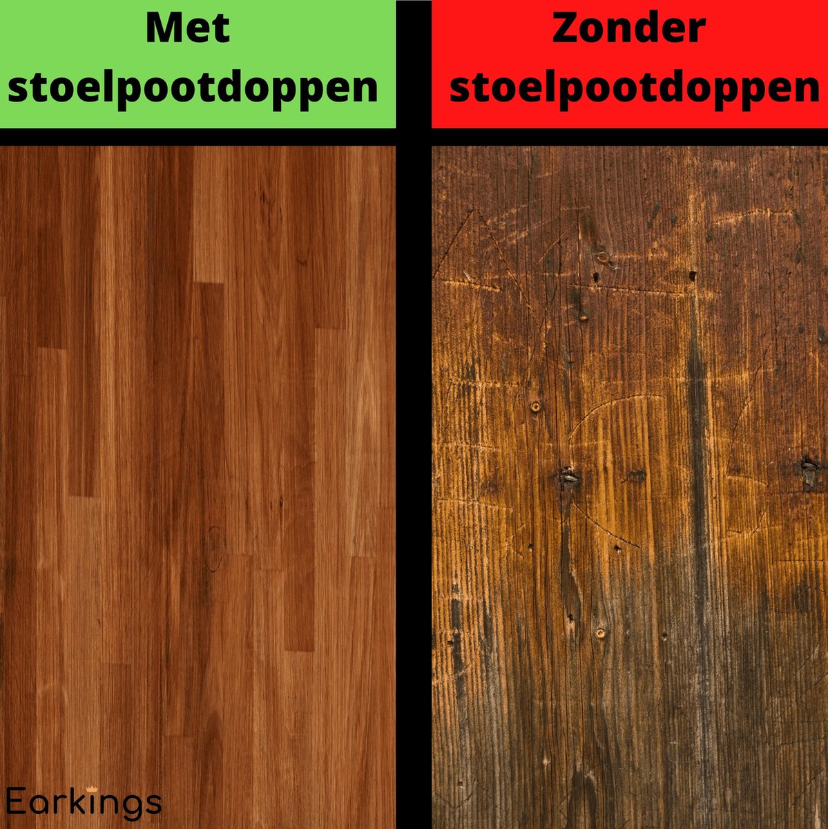 Stoelpoot Beschermers Vloerbeschermer - 24 stuks  - Vierkante voor poten groter dan 35x35mm