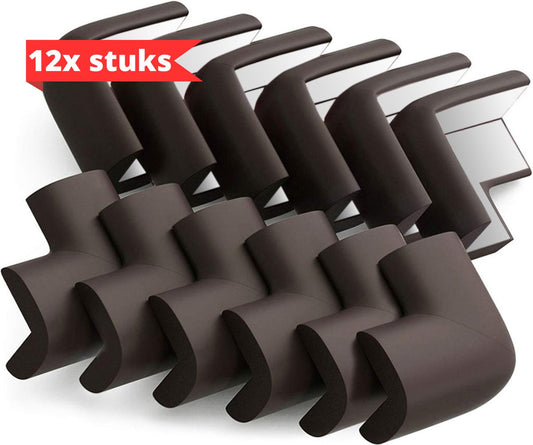 Hoekbeschermer Stootrand van Zacht Foam - Set van 12 - bruin