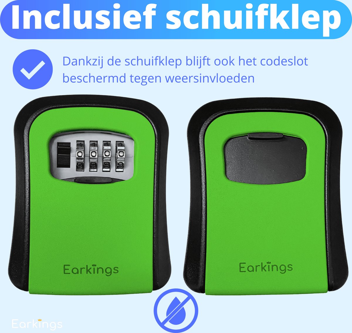 Sleutelkluisje met Code Inclusief Wandmontage - groen