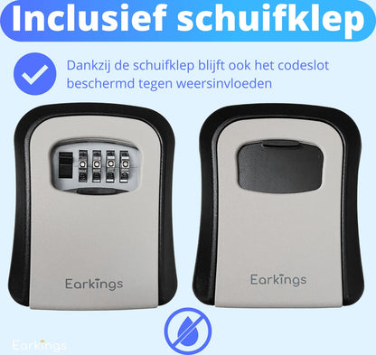 Sleutelkluisje met Code Inclusief Wandmontage - grijs