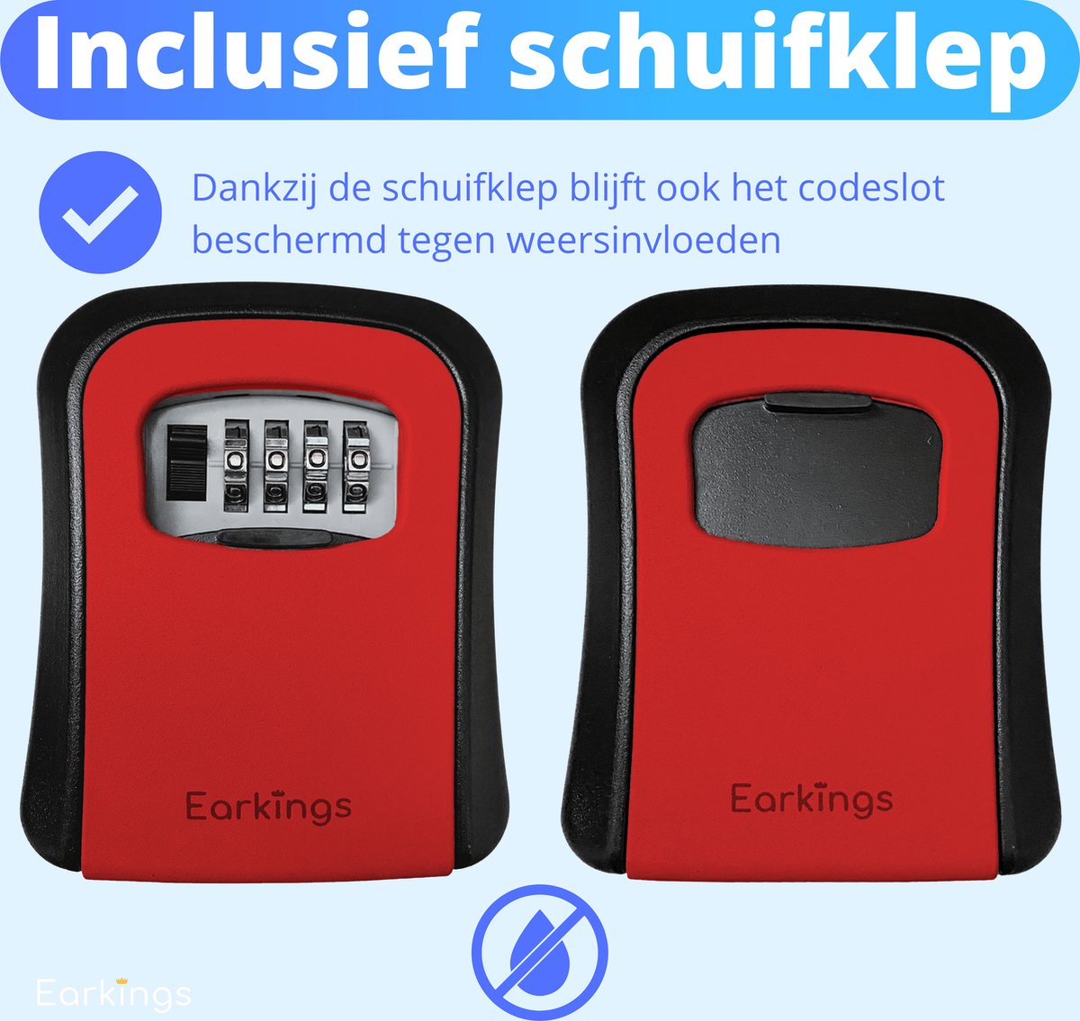 Sleutelkluisje met Code Inclusief Wandmontage - rood