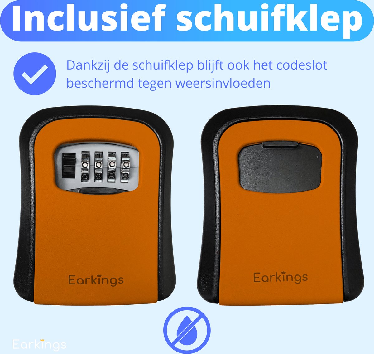 Sleutelkluisje met Code Inclusief Wandmontage - oranje