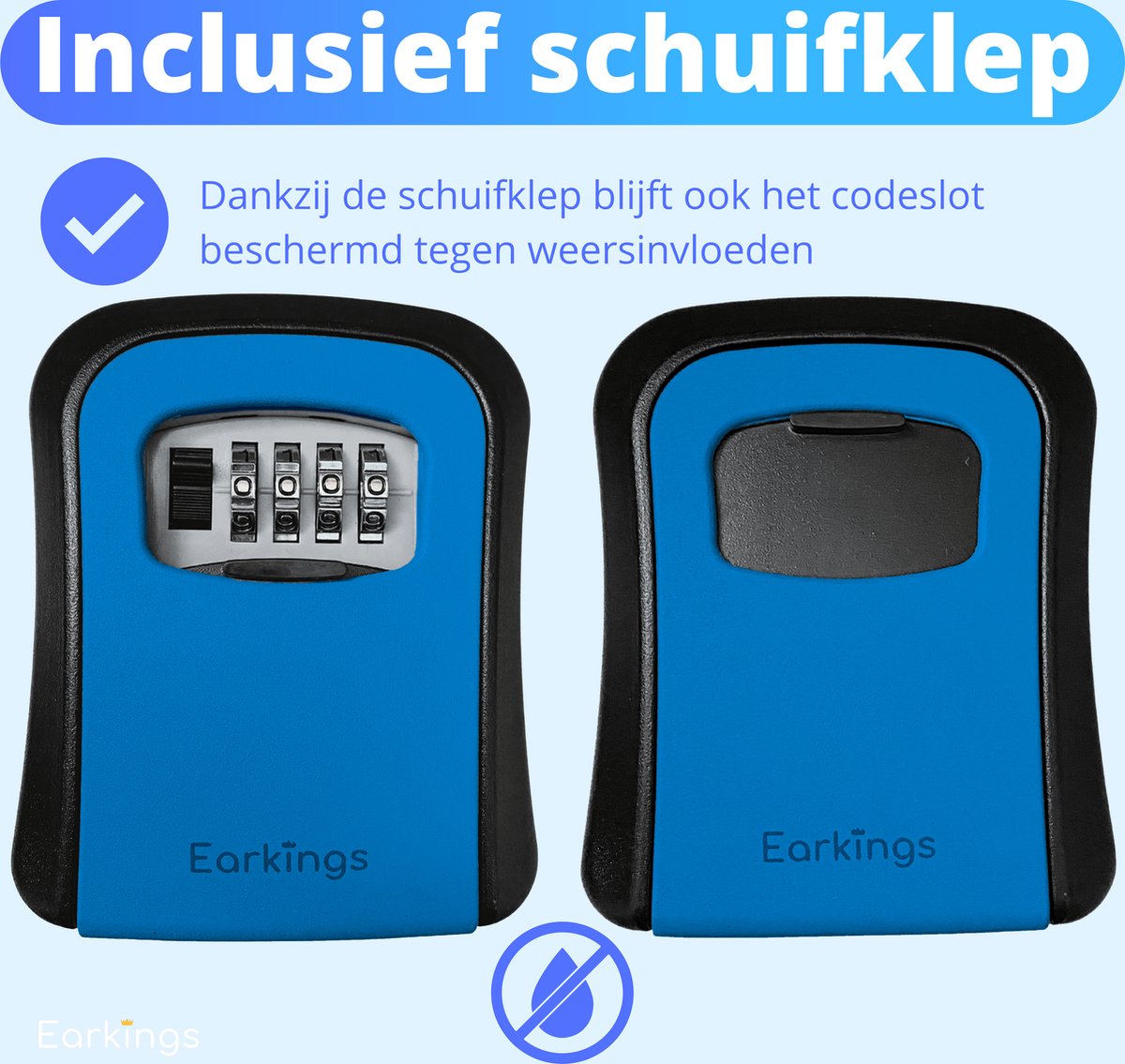 Sleutelkluisje met Code Inclusief Wandmontage - blauw