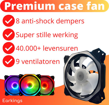 RGB Fan PC fan Set van 3 - 120mm 6-pin