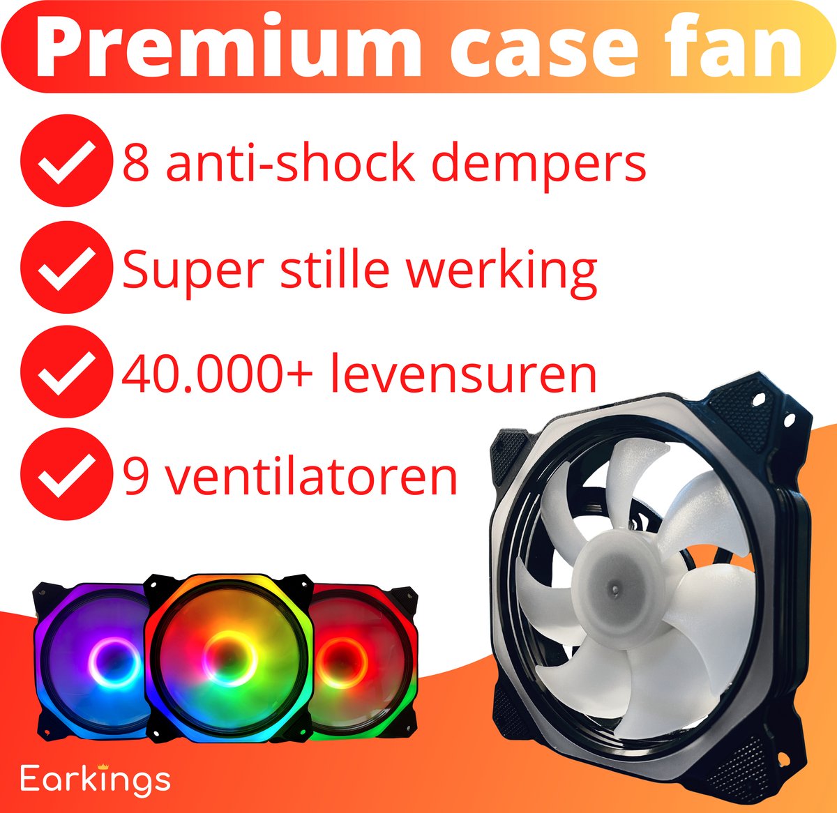 RGB Fan PC fan Set van 4 - 120mm 6-pin