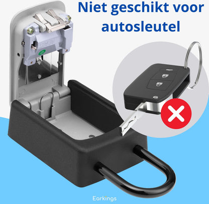 Sleutelkluisje Hangslot met Code Inclusief Wandmontage - zwart