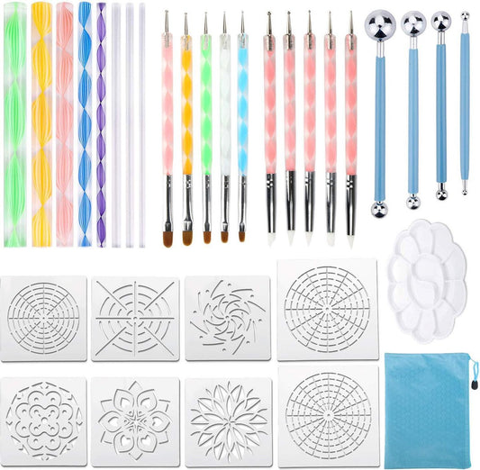 Dotting Tools 32-teiliges Mandala – inklusive Vorlage