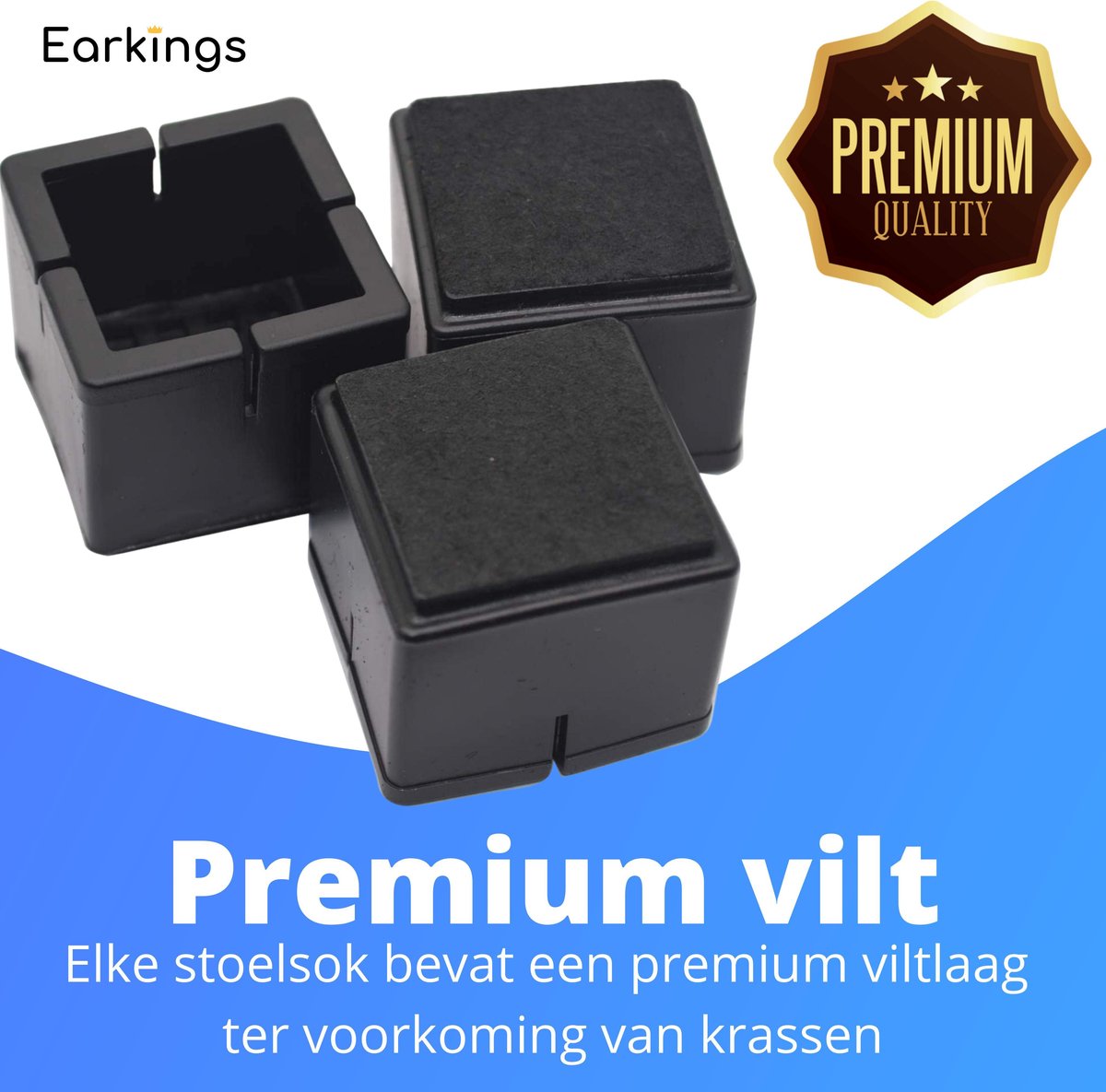 Stoelpoot Beschermers Vloerbeschermer - 24 stuks  - Vierkante voor poten groter dan 35x35mm