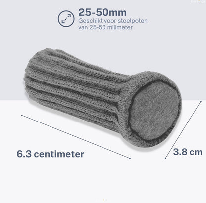 Stoelpoot Beschermers Vloerbeschermer Ø25-50 mm sokken - 24 stuks - grijs