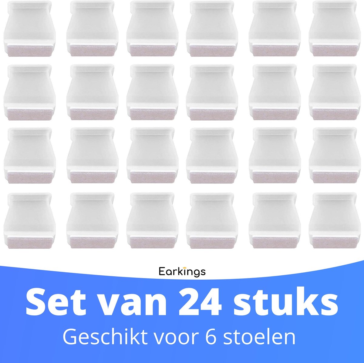 Stoelpoot Beschermers Vloerbeschermer - 24 stuks  - Vierkante voor 30-35mm