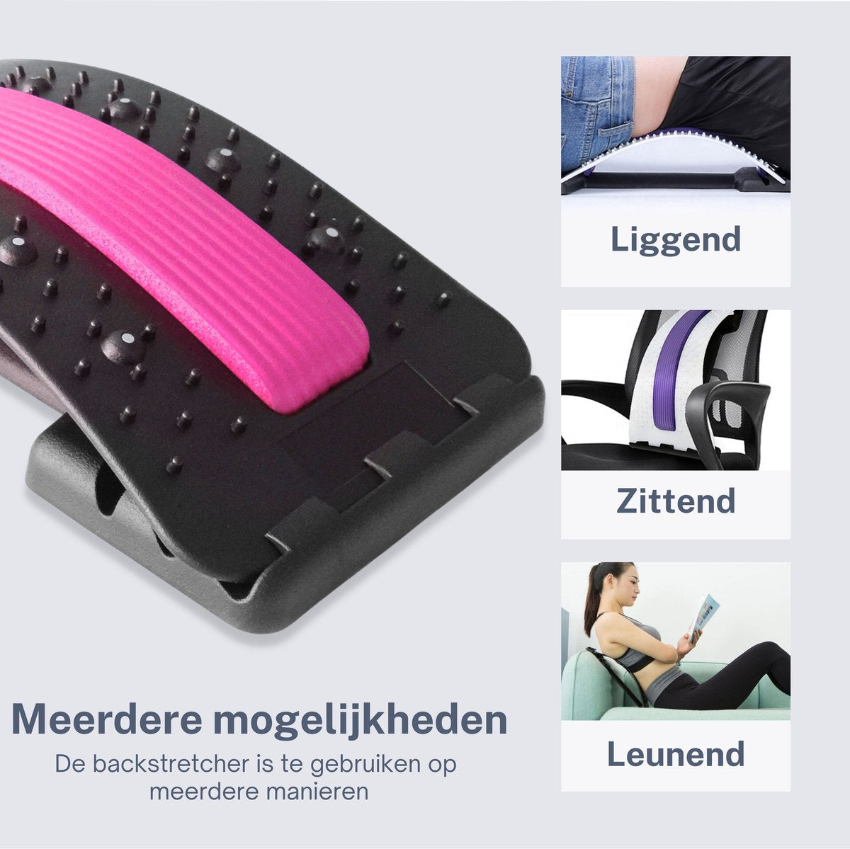 Backstretcher Massage Apparaat met Zachte Pads - roze