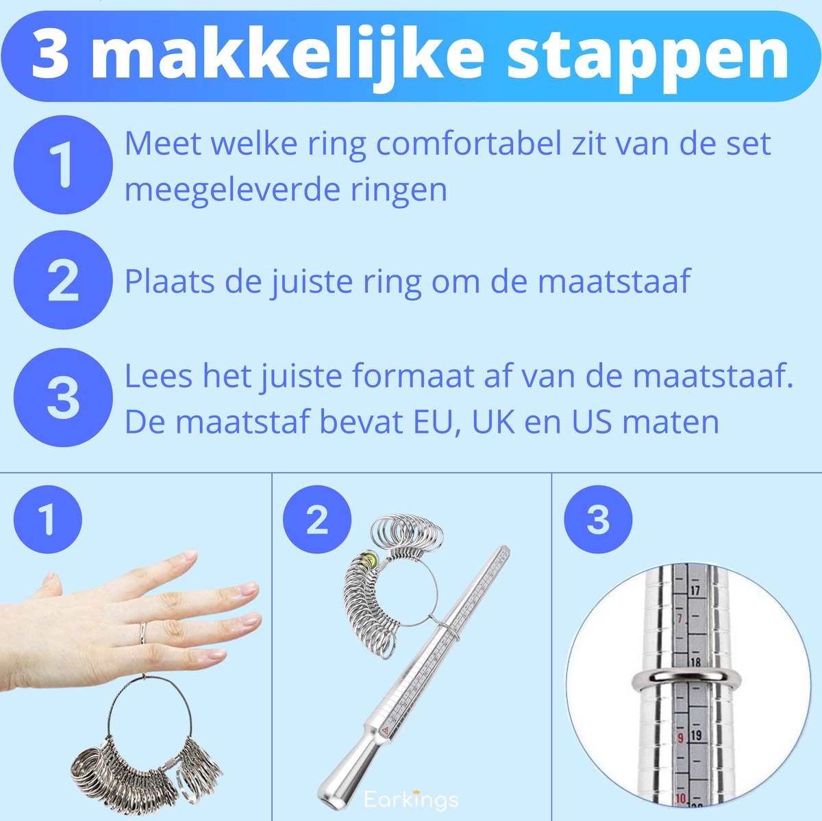 Ringmeter - Ringmaat meter voor elke Ringmaat - Ring sizer