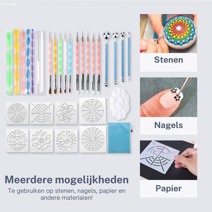 Dotting Tools 32 delig Mandala - inclusief Sjabloon