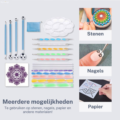 Dotting Tools 20 delig Mandala - inclusief Sjabloon