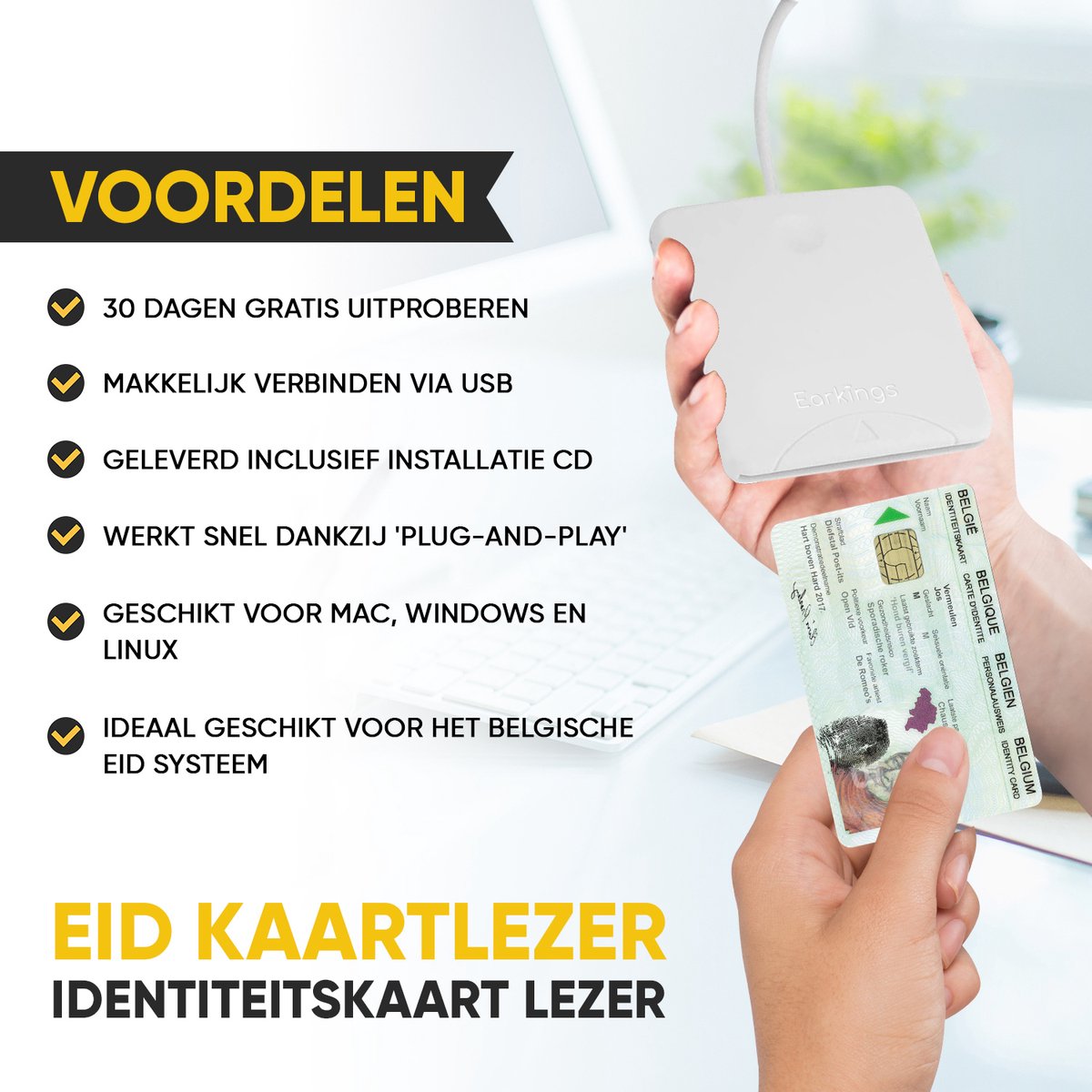 eID Kaartlezer Identiteitskaartlezer - wit