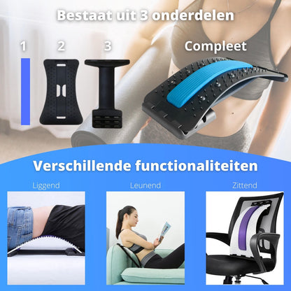 Backstretcher Massage Apparaat met Zachte Pads - blauw