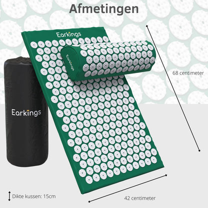 Spijkermat met kussen en met Opbergtas - 8000+ punten - groen