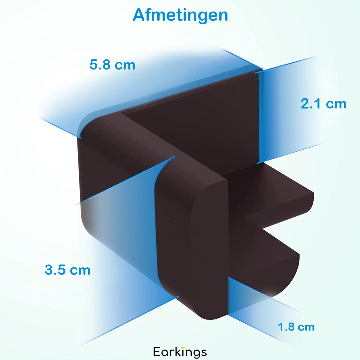 Hoekbeschermer Stootrand van Zacht Foam - Set van 12 - bruin