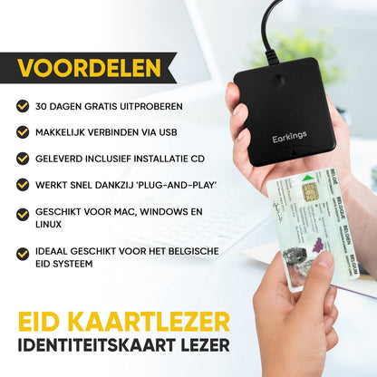 eID Kaartlezer Identiteitskaartlezer - zwart