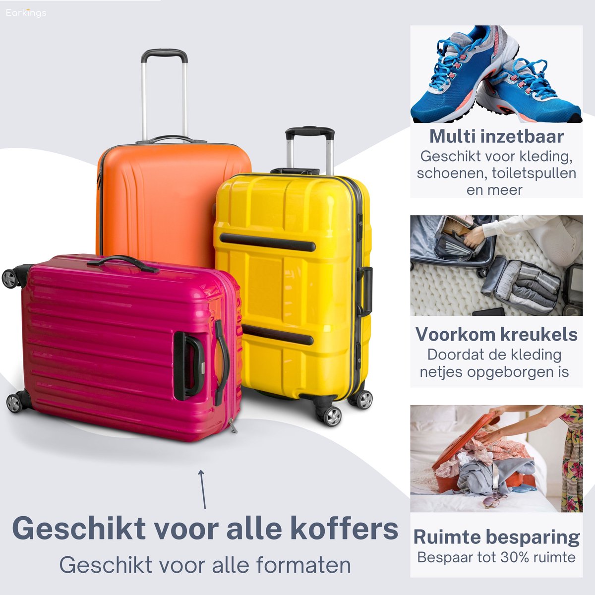 Packing Cubes Koffer Organizer Set - 9-Delige - zwart