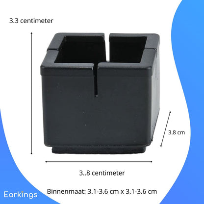 Stoelpoot Beschermers Vloerbeschermer - 24 stuks  - Vierkante voor poten groter dan 35x35mm