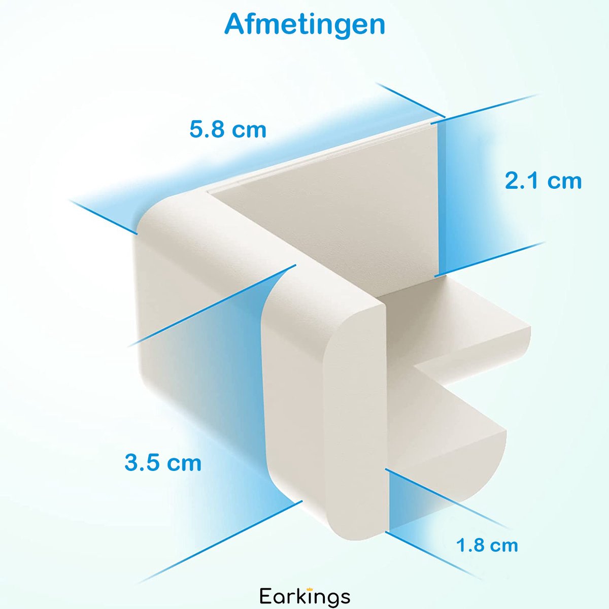 Hoekbeschermer Stootrand van Zacht Foam - Set van 12 - wit