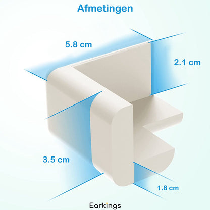 Hoekbeschermer Stootrand van Zacht Foam - Set van 12 - wit